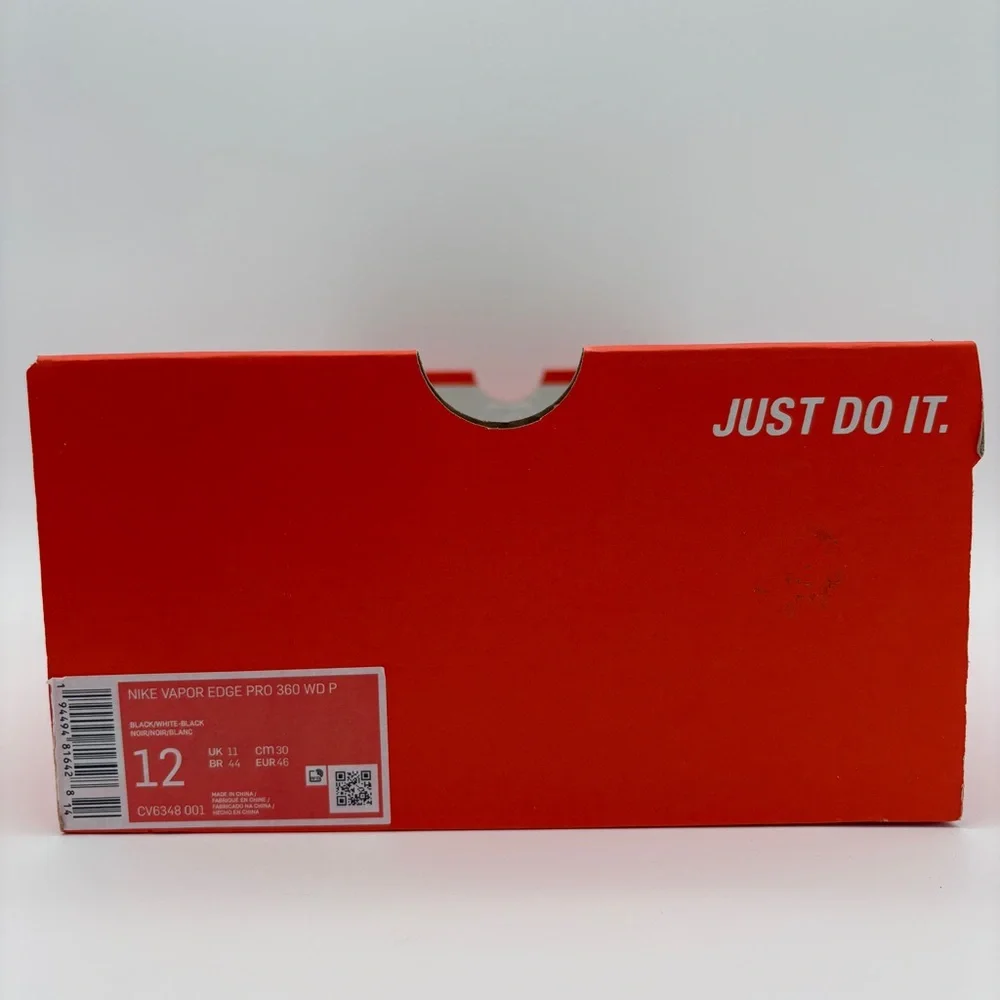 NWOT Men's Size 12 Black And White Nike Vapor Edge Pro 360 WD Football Cleats - Picture 14 of 14